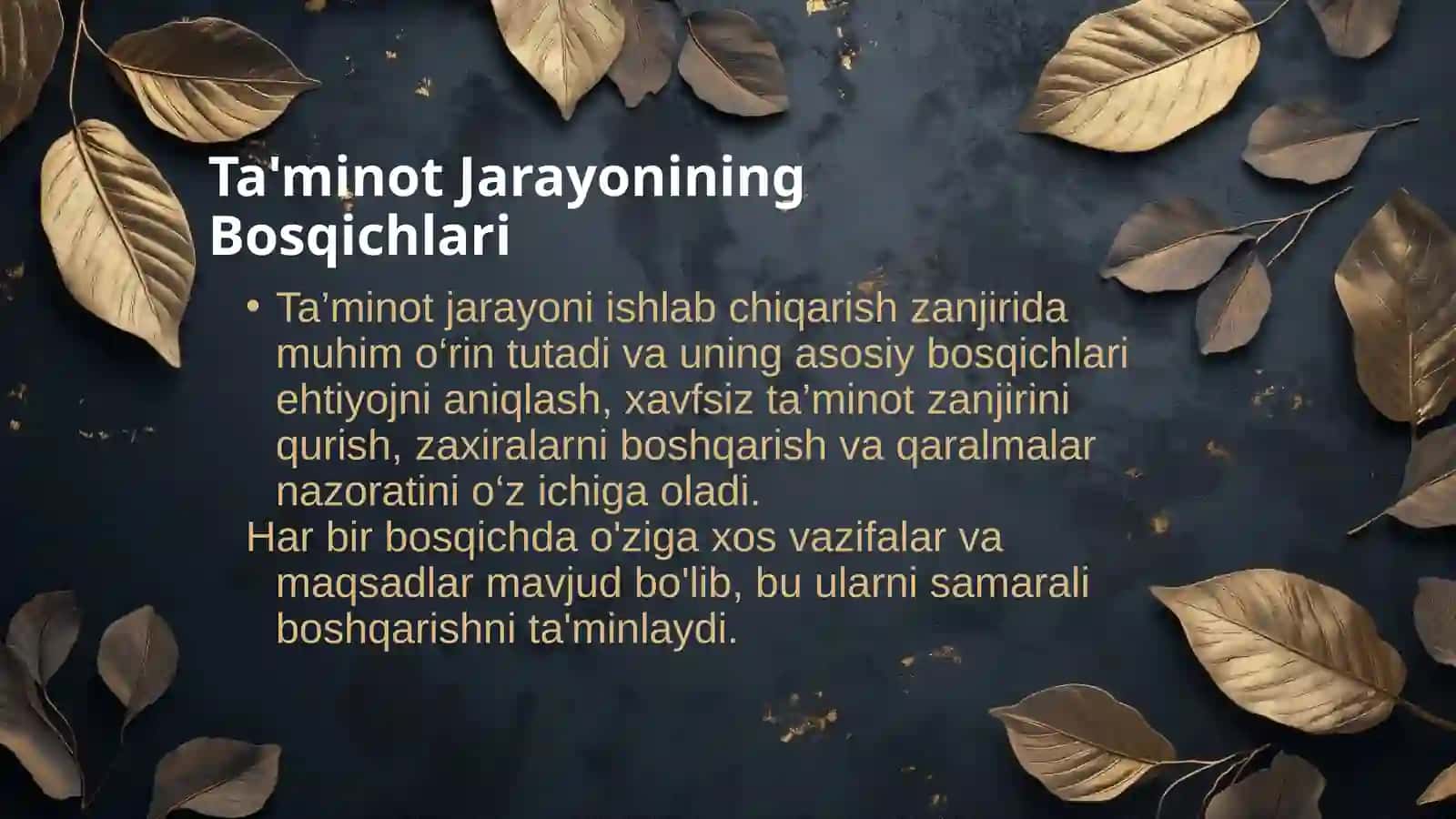 Ta'minot jarayonining hisobi 3