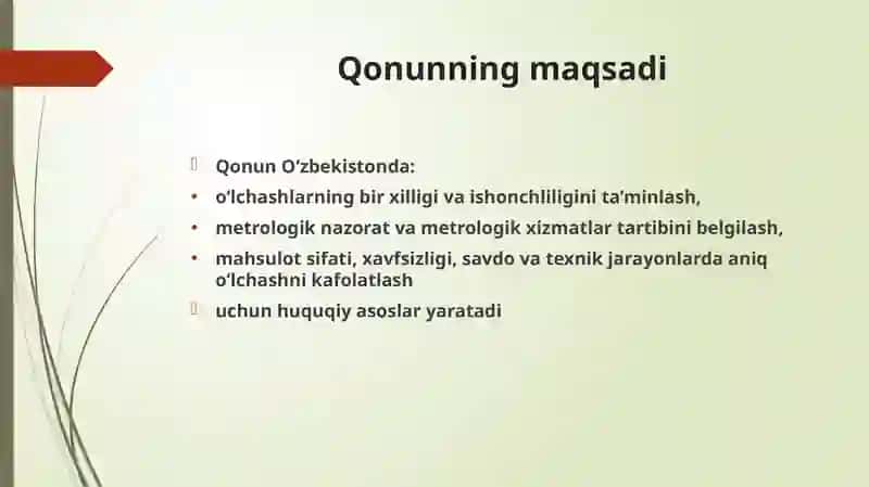 O'zbekiston Respublikasining "Metrologiya to'g'risida"gi Qonuni: Asosiy Qoidalar va Amaliy Ahamiyati 3