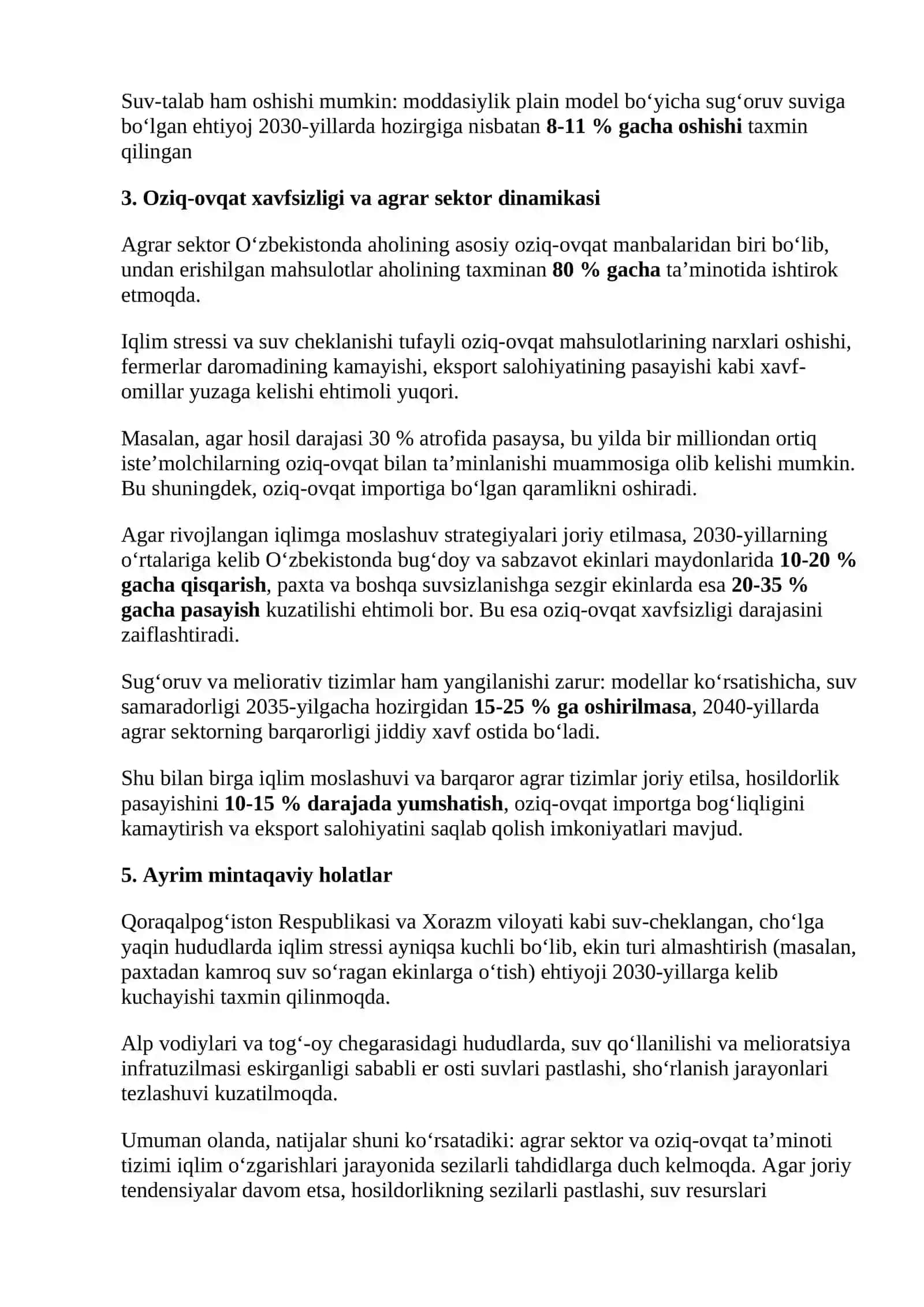 Global iqlim o‘zgarishi sharoitida qishloq xo‘jaligini barqaror rivojlantirish va oziq-ovqat xavfsizligini ta’minlash 3