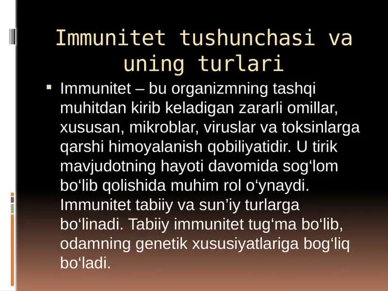 Immunitet va yuqumli kasalliklar 3