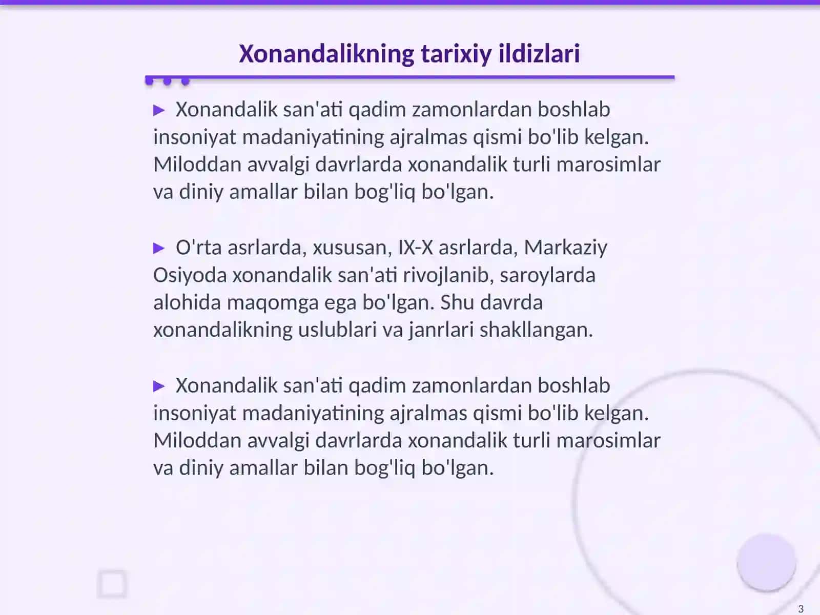 An'anaviylik xonandalik 3