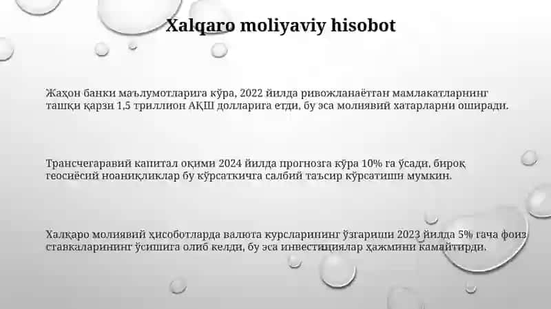 Xalqaro Moliya Bilan Bogliq Muunosabatlar 3