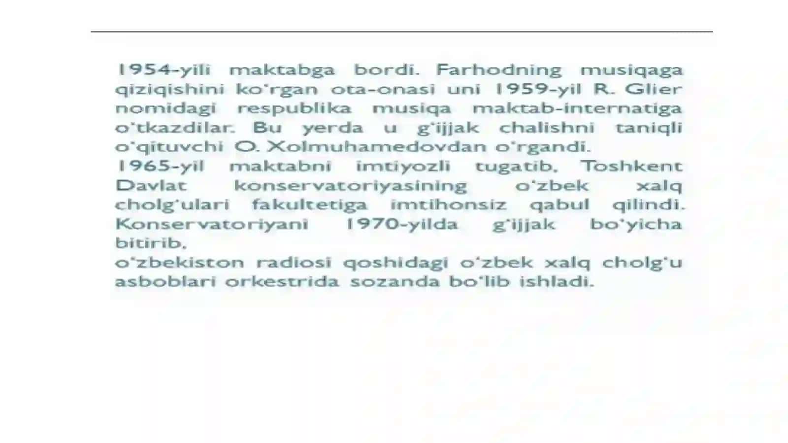 FARHOD ALIMOV HAYOTI VA IJODI 3