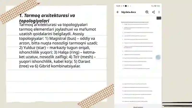 Tarmoq ilova va texnologiyalarning umumiy tushunchasi 3