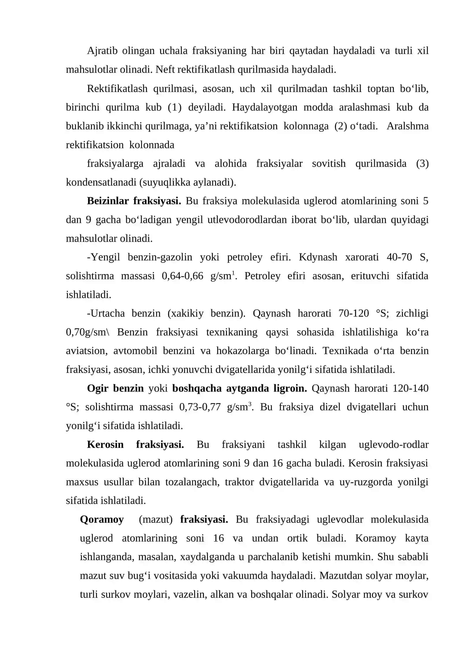 Neft kimyosi va neftni qayta ishlash 3