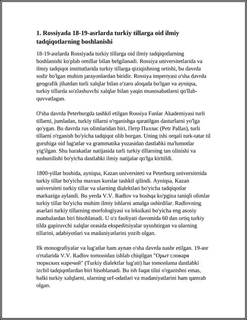 TÙRKIY TILLERINIÑ ROSSIYADA IZERTLENIWI (18-19 ÀSIRLER) 3