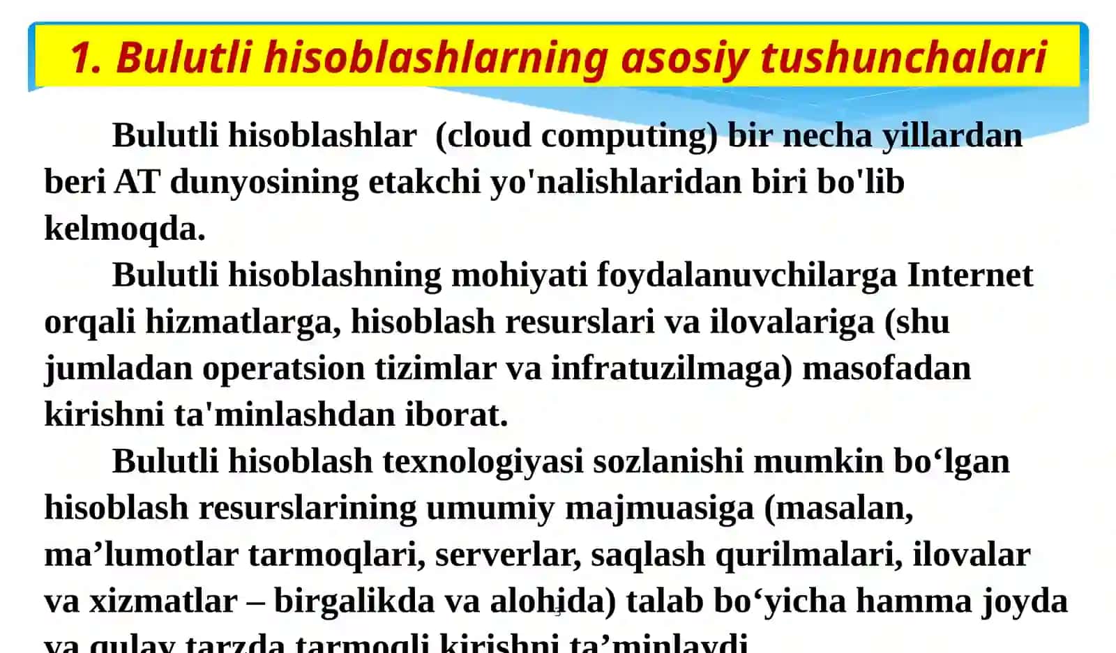 Biznesni raqamli boshqarishda bulutli hisoblashlar va servislarni qo’llash 3
