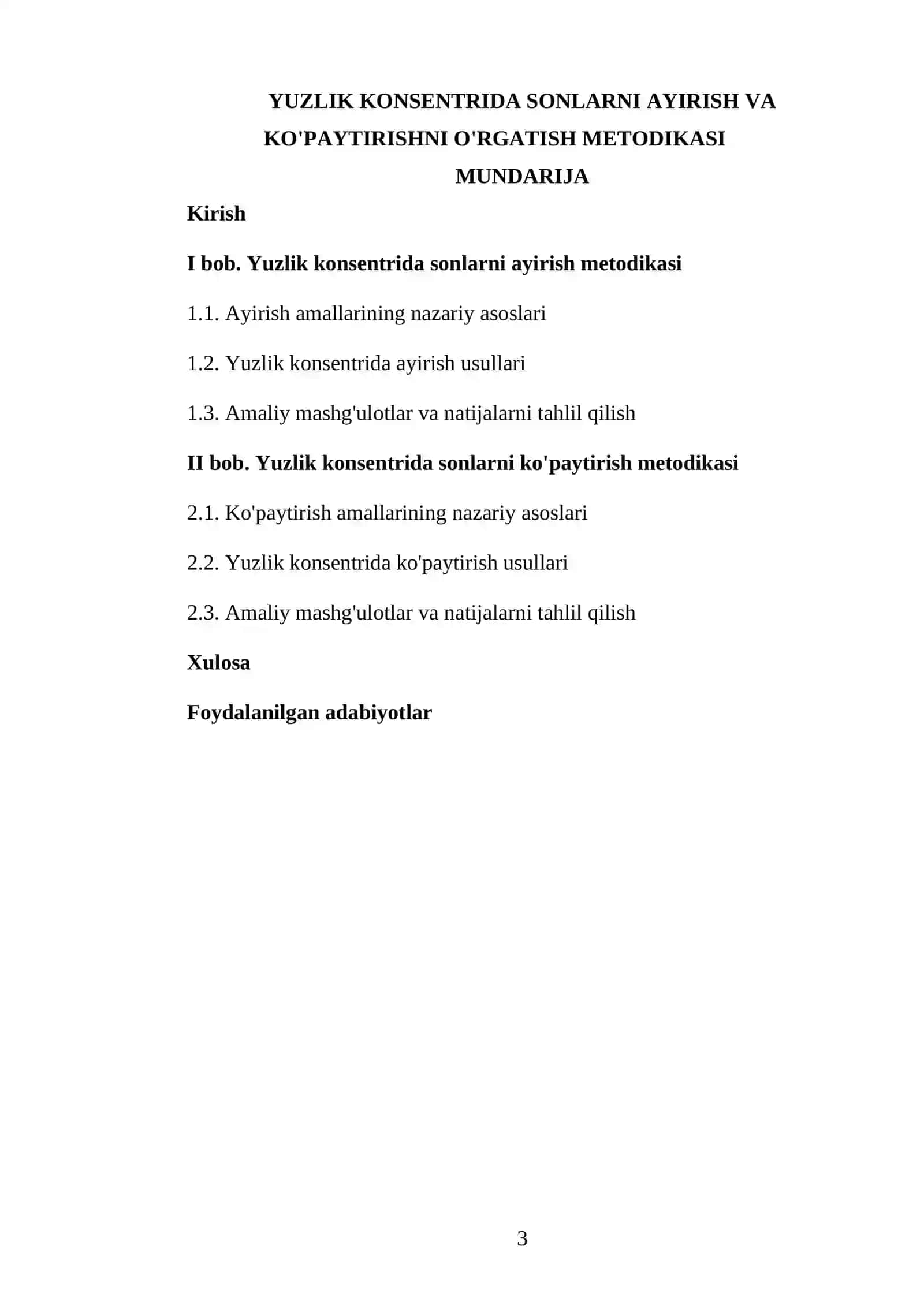 YUZLIK KONSENTRIDA SONLARNI AYIRISH VA KO'PAYTIRISHNI O'RGATISH METODIKASI 3