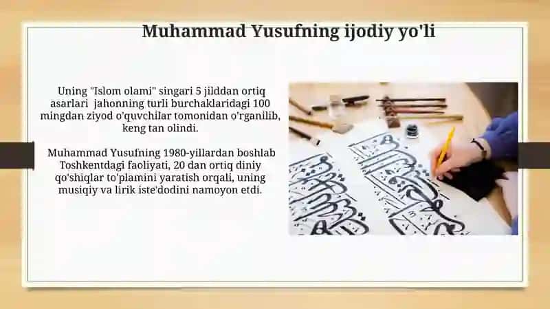 Muhammad Yusufning boy ma’naviy ijodi 3