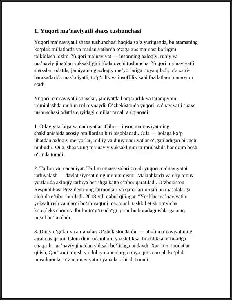 YUKSAK MAʼNAVIYATLI SHAXSNI SHAKLLANTIRISH 3