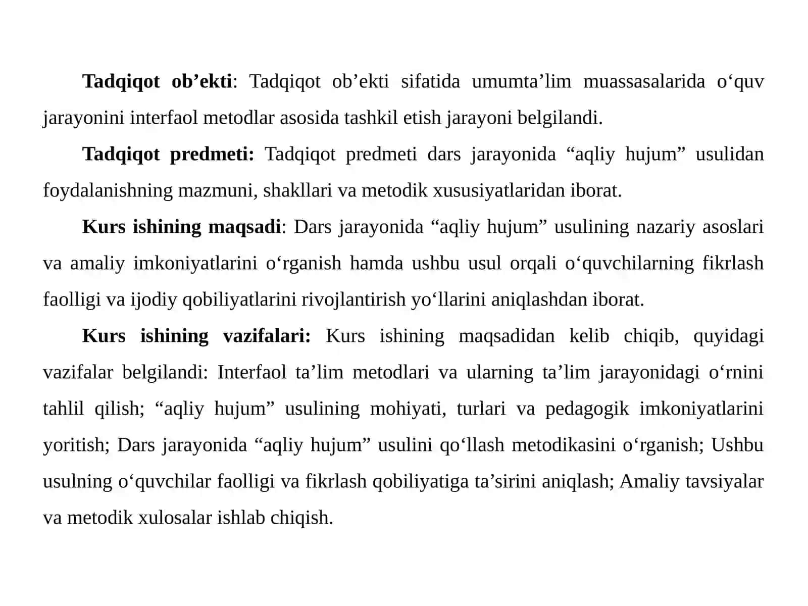 Biologiya Kafedrasi Dars Jarayonida "Aqliy Hujum" Usulidan Foydalanish 3