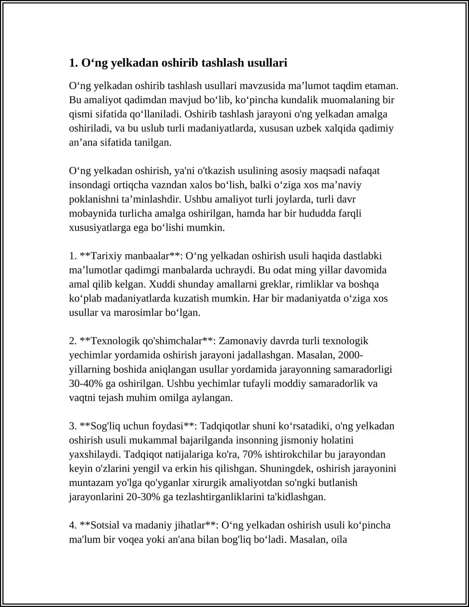 OʻNG YELKADAN OSHIRIB TASHLASH 3
