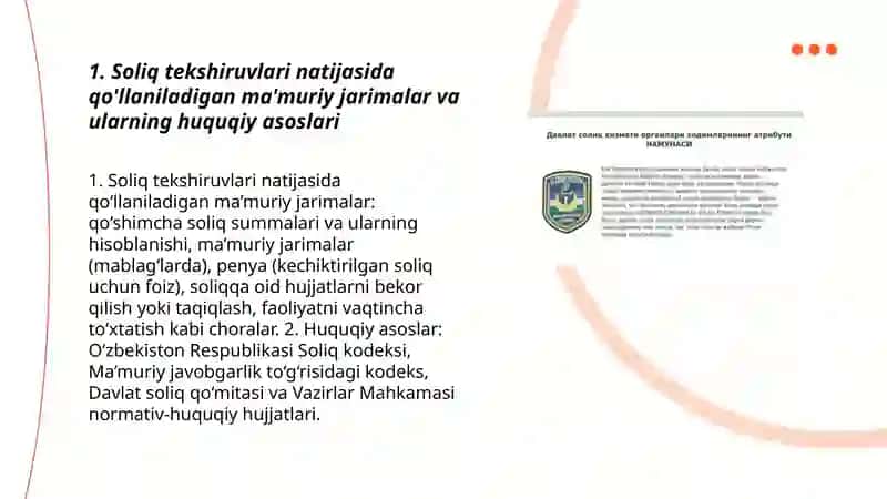 Soliq tekshiruvlarining va soliq nazorati boshqa choralarining huquqiy oqibatlari 3