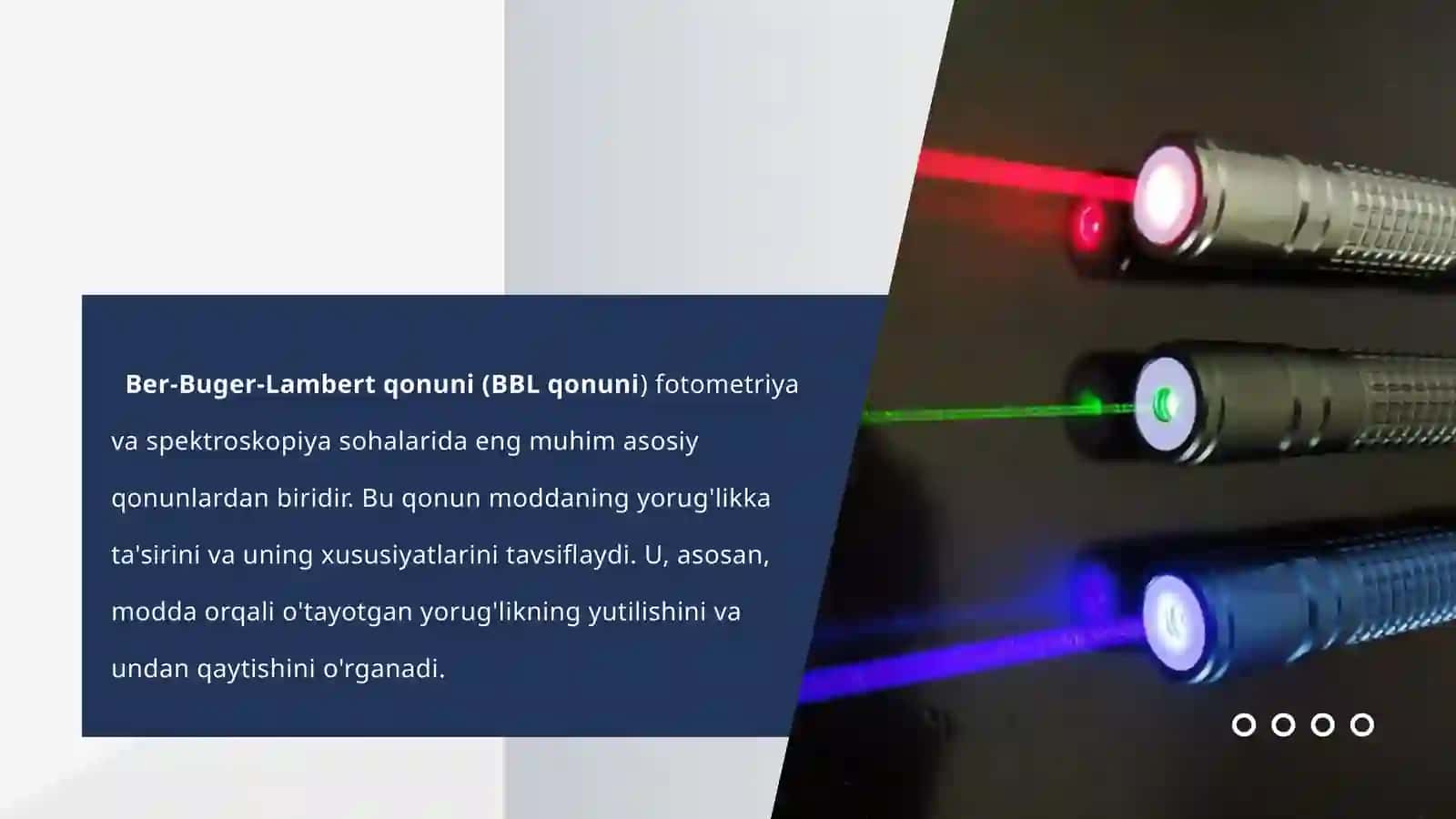 BER-BUGER-LAMBERT QONUNI VA UNING AMALIY AHAMIYATI. GENERATSIYA SHARTI 3