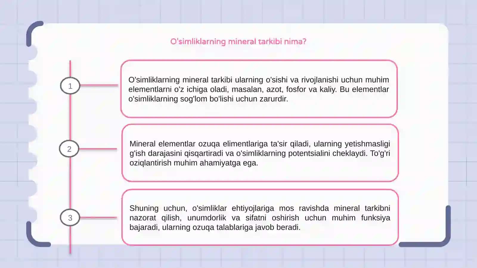 O'simliklarning mineral tarkibi va uning ozuqa elimintlariga bo'lgan talabi 3