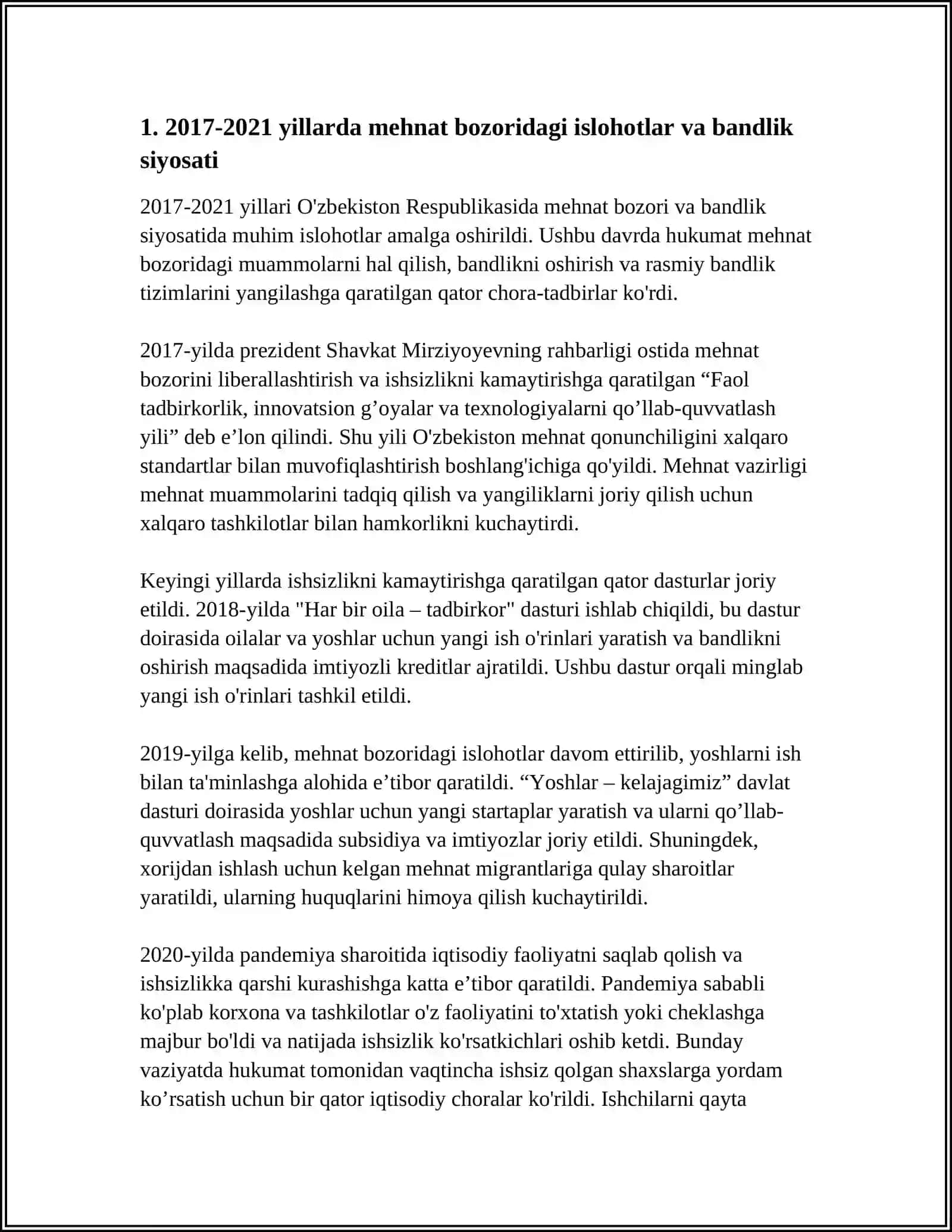 O'ZBEKISTON RESPUBLIKASIDA IJTIMOIY O'ZGARISHLAR 2017-2021 3
