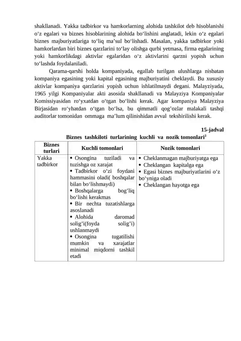 Biznes jarayonlari va ularni hisobga olish Reja 3