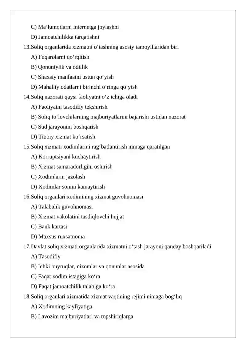 Davlat soliq xizmati organlarida xizmatni o‘tash 3
