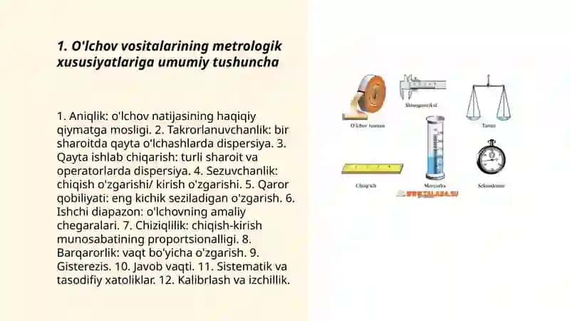 O'lchov vositalarining metrologik xususiyatlarini aniqlash 3