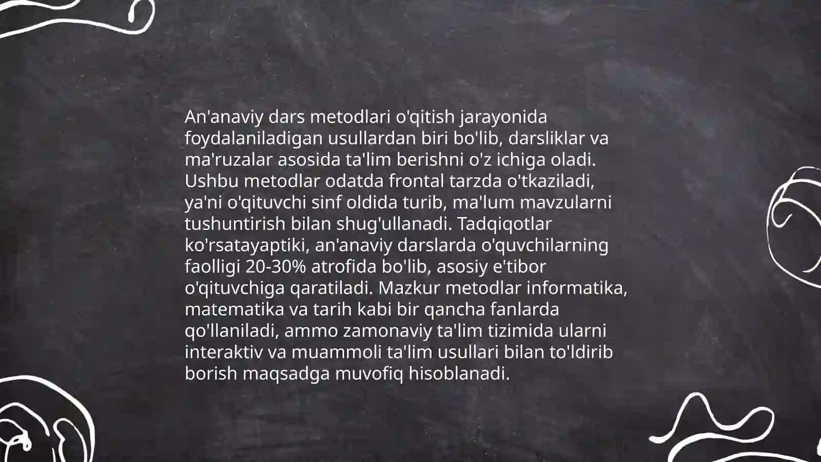 An'anaviy va noan'anaviy darslar 3