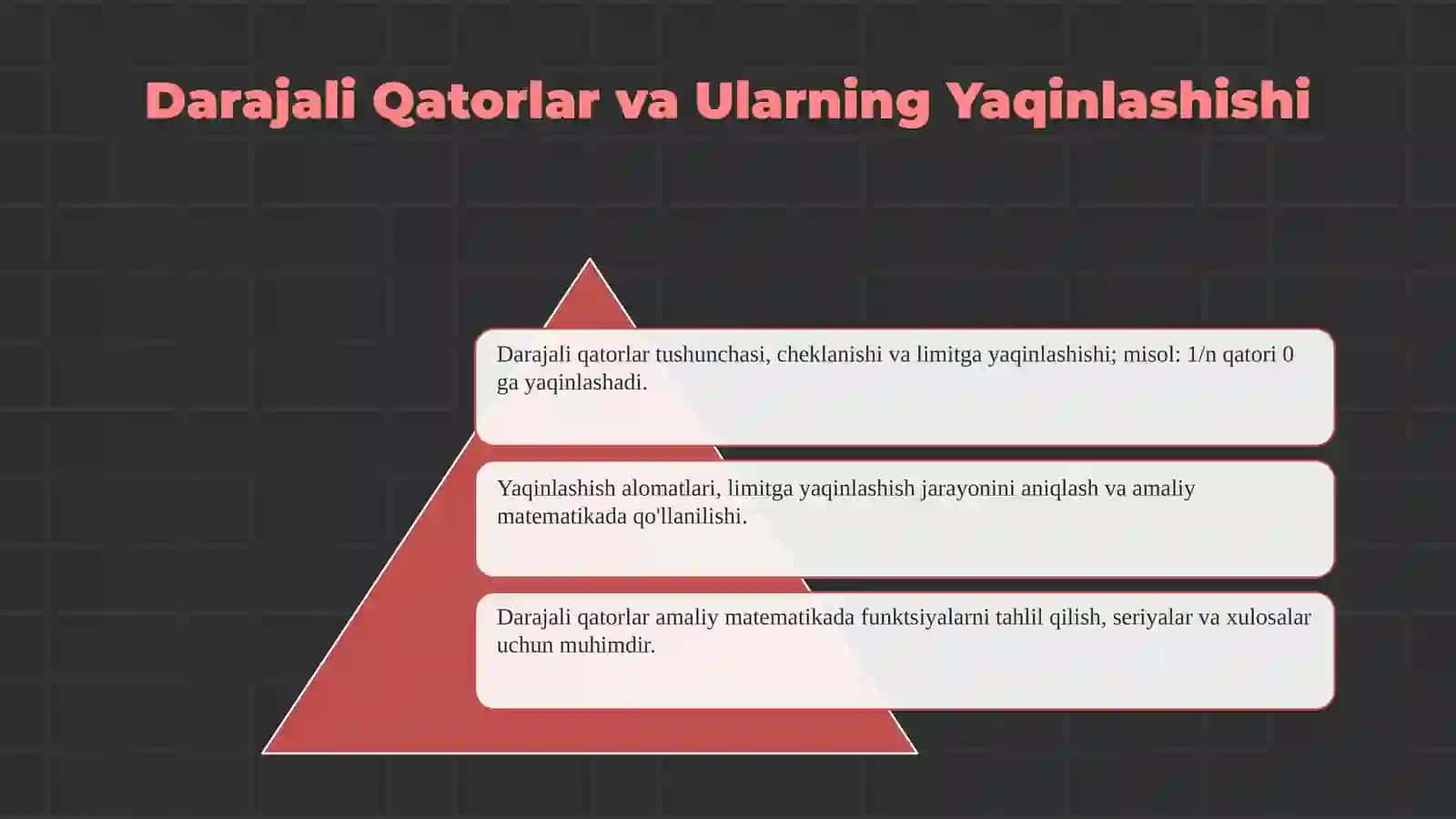 Darajali qatorlarning yaqinlashish alomati 3