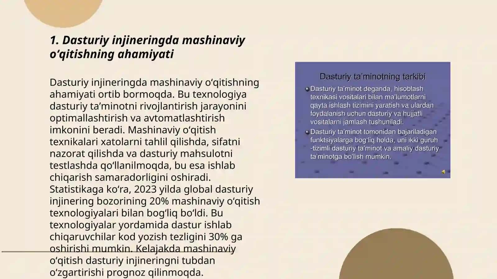 Dasturiy injineringda mashinaviy öqitish texnikalari, model integratsiyasi va sinov 3