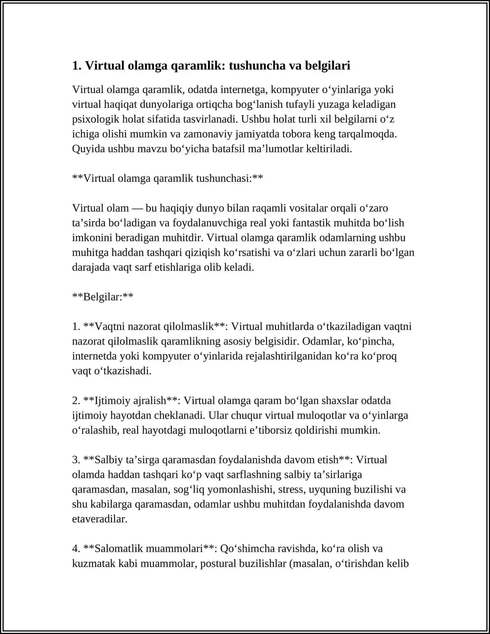 VIRTUAL OLAMGA QARANLIK VA UNING OQIBATLARI 3