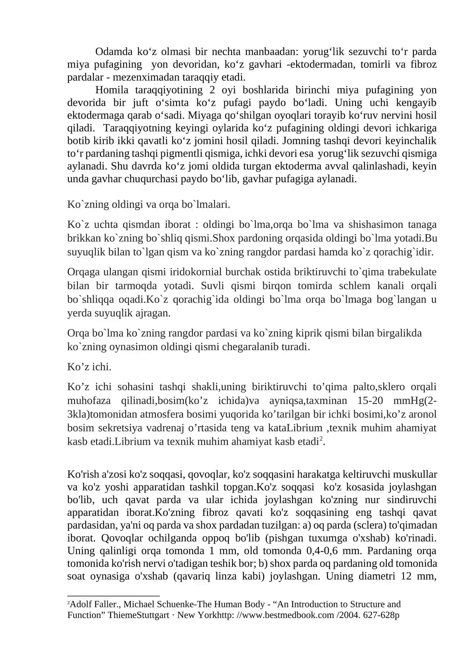 SEZGI A'ZOLARI– ANALIZATORLAR. KO'RISH ANALIZATORI 3
