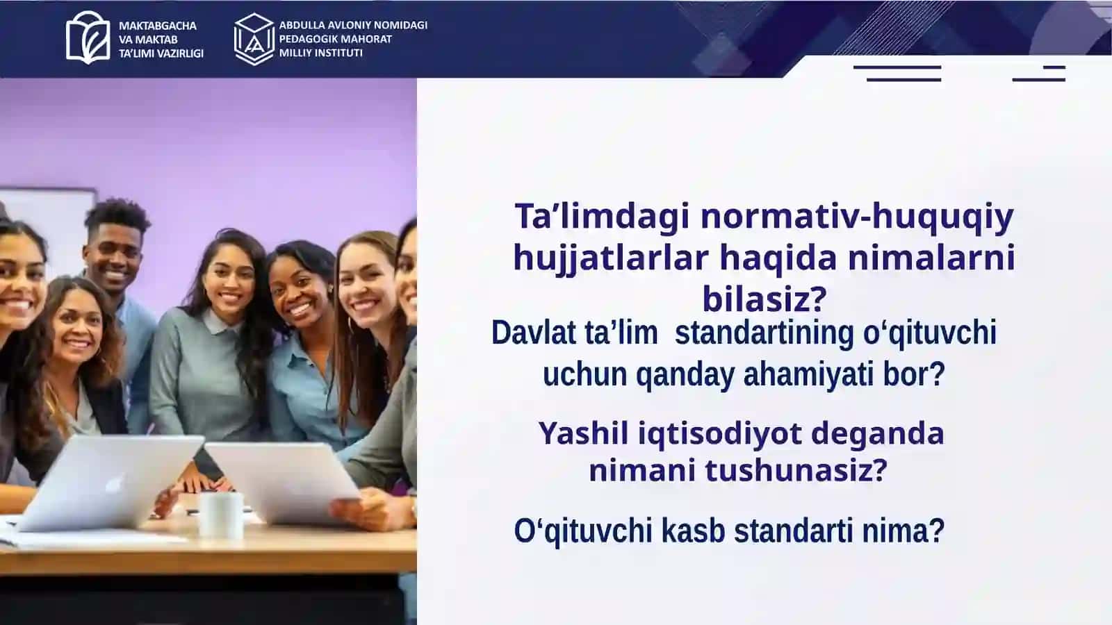 1-mavzu. Ta’limdagi normativ-huquqiy hujjatlarni bilish va kasbiy faoliyatda qoʻllash 3