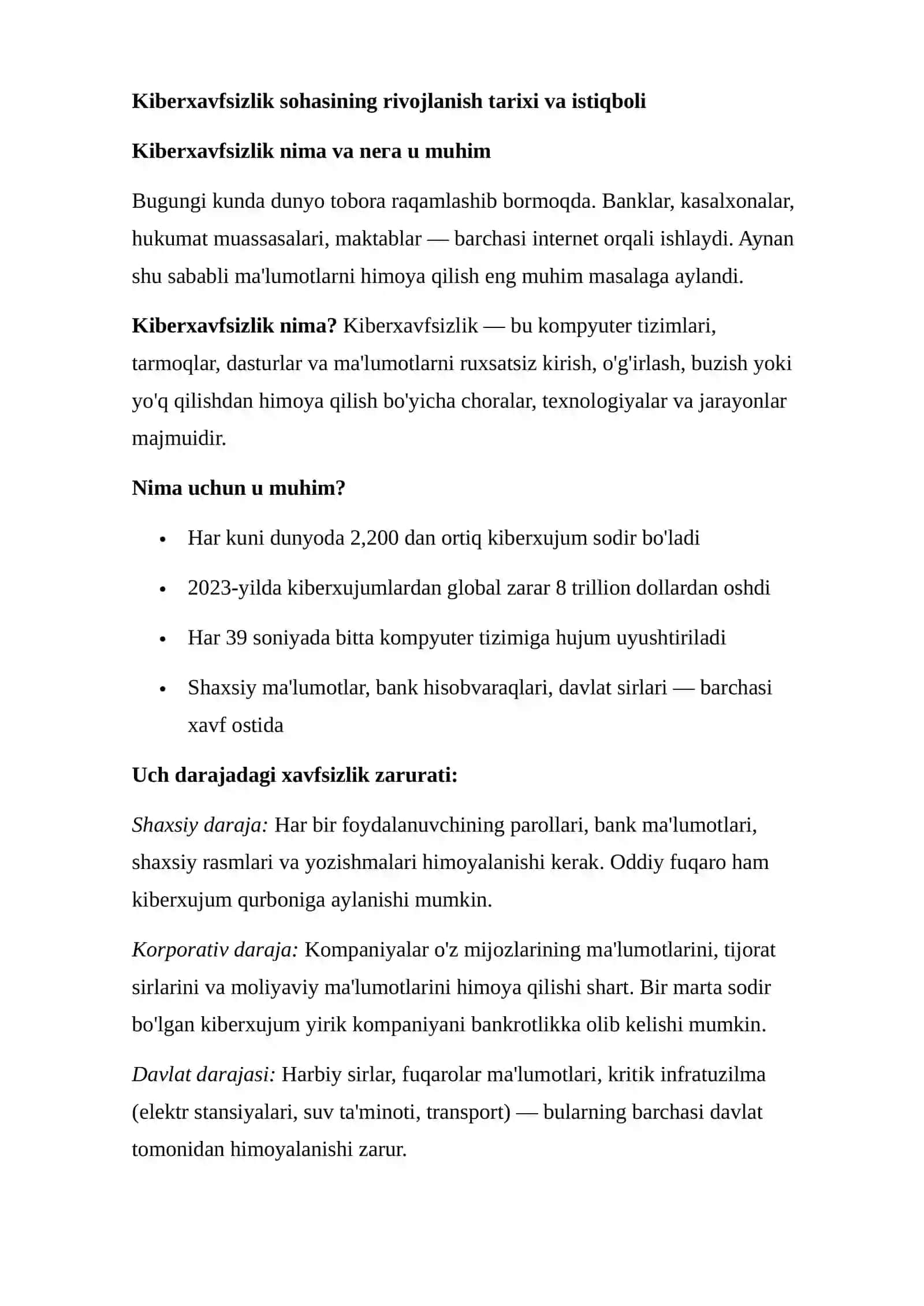 Axborot – kommunikatsiya texnologiyalariga qaratilgan tahdidlar 3
