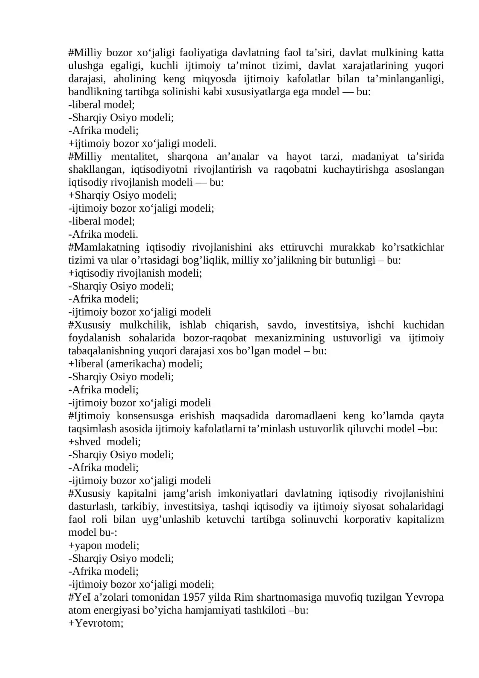 Jahon iqtisodiyoti test 3