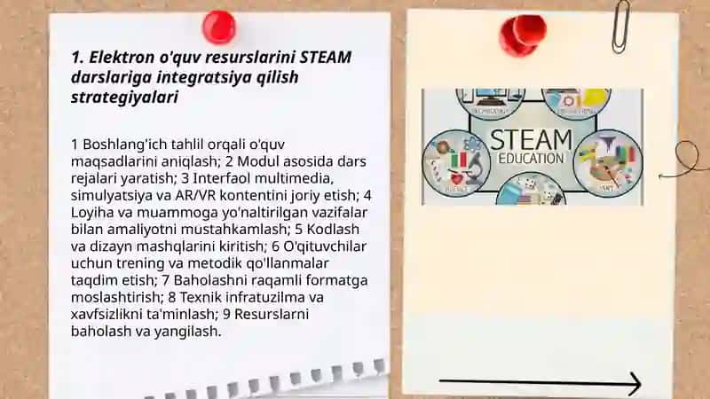 Elektron o'quv resurslarini STEAM darslariga integratsiya qilish strategiyalari 3