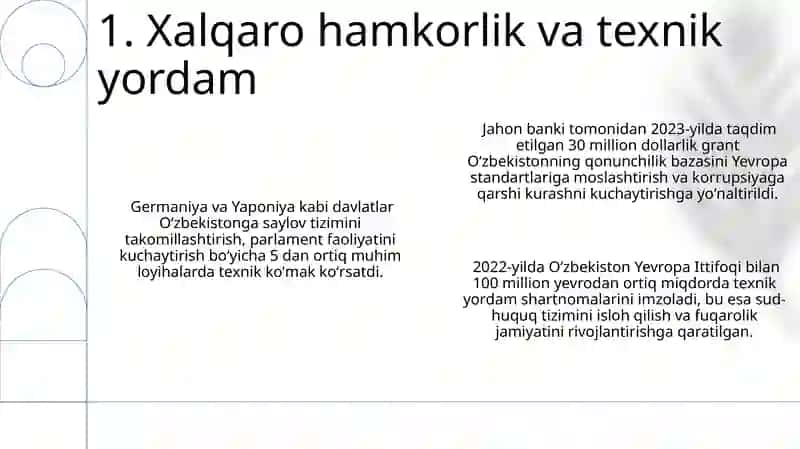 O'zbekistonda huquqiy siyosiy islohatlarning demokratik islohatlari 3