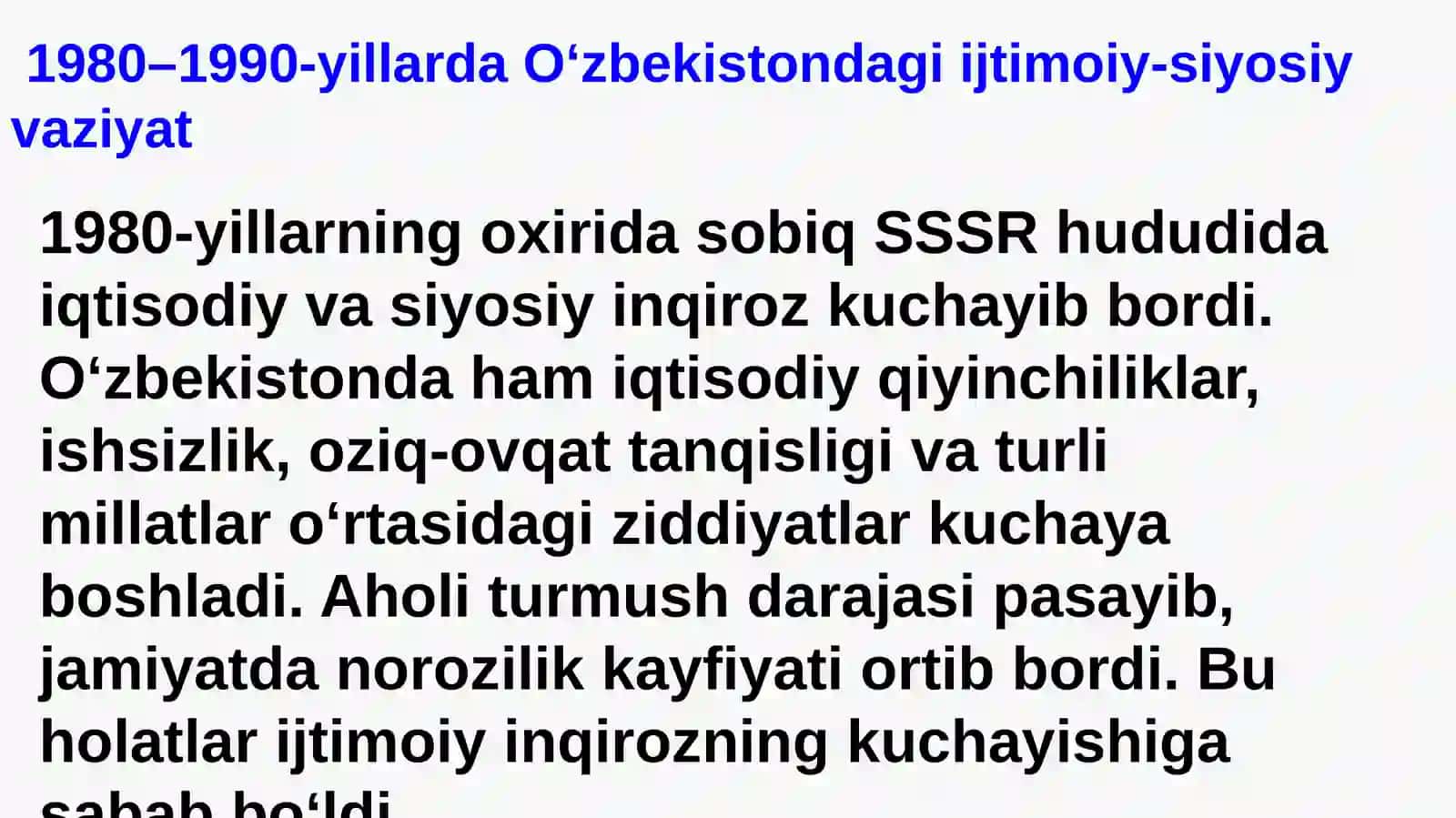 FARGʻONA, BO'KA, PARKENT, voqealari. O'ZBEKISTONDA IJTIMOIY INQIROZNING AVJOLISHI 3