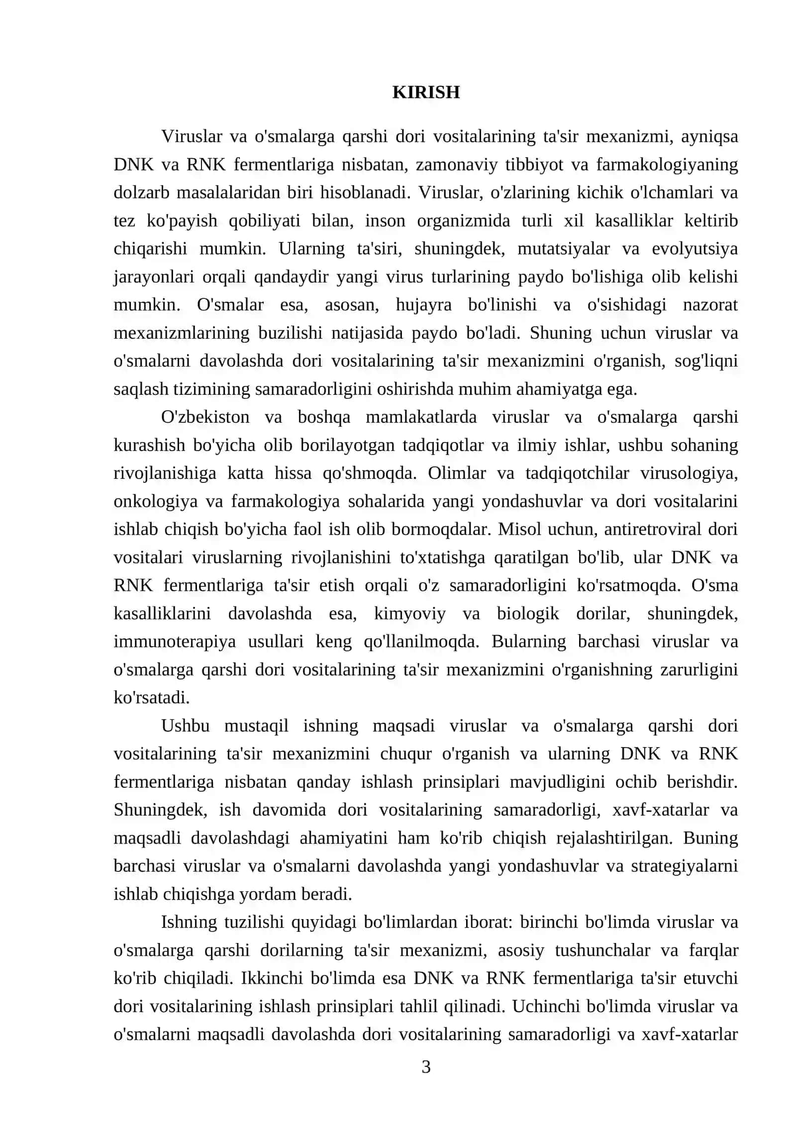 Viruslar va O'smalarga qarshi dori vositalarning ta'sir mexanizmi (DNK, RNK fermentlarga nisbatan) 3