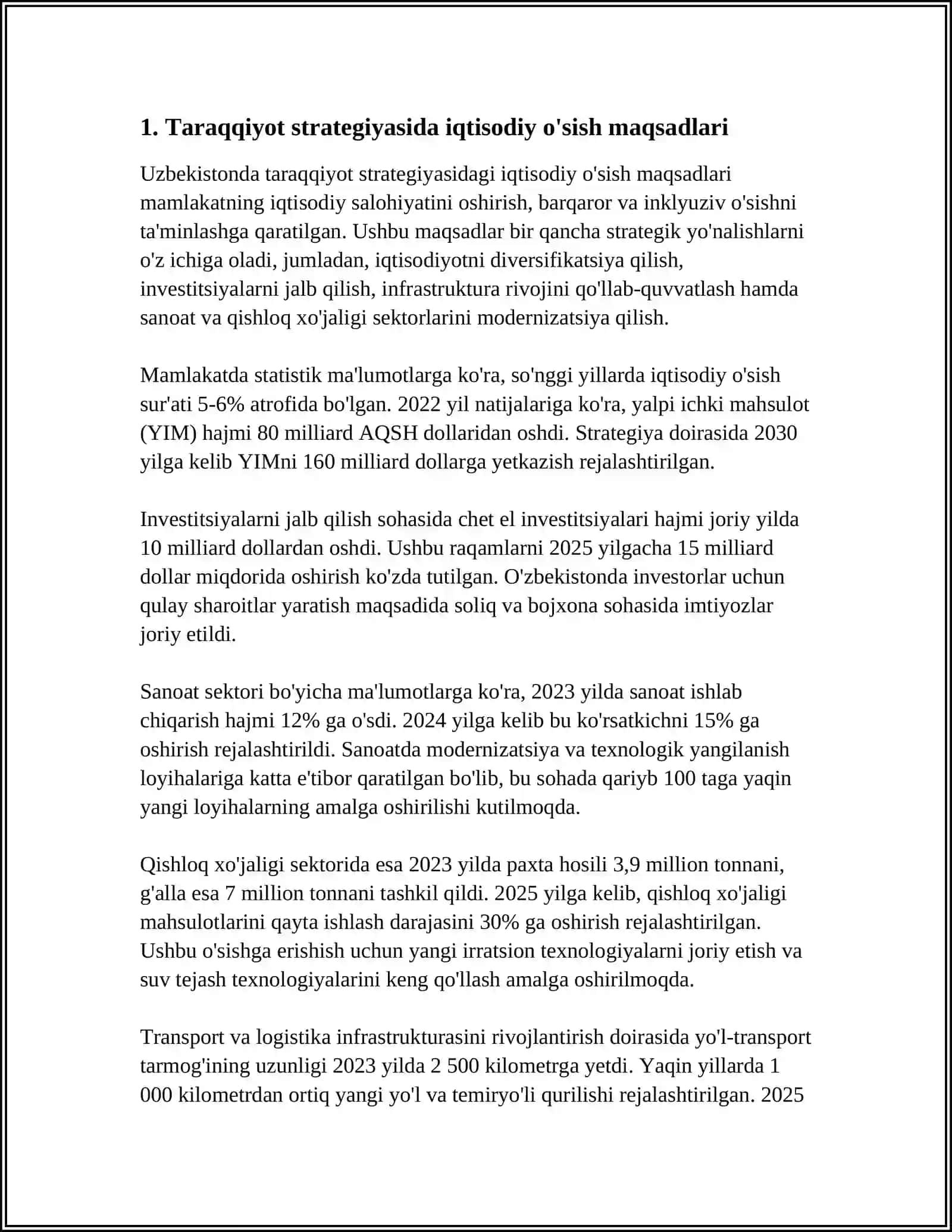 "TARAQQIYOT STRATEGIYASI"DA MILLIY IQTISODIYOTNI RIVOJLANISHI VA AHOLI BANDLIGINI TA’MINLASH JARAYONIDA KORXONANING O‘RNI" 3