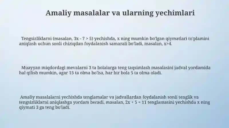 Tenglamalar va jadvallar yordamida muammolarni yechish 3