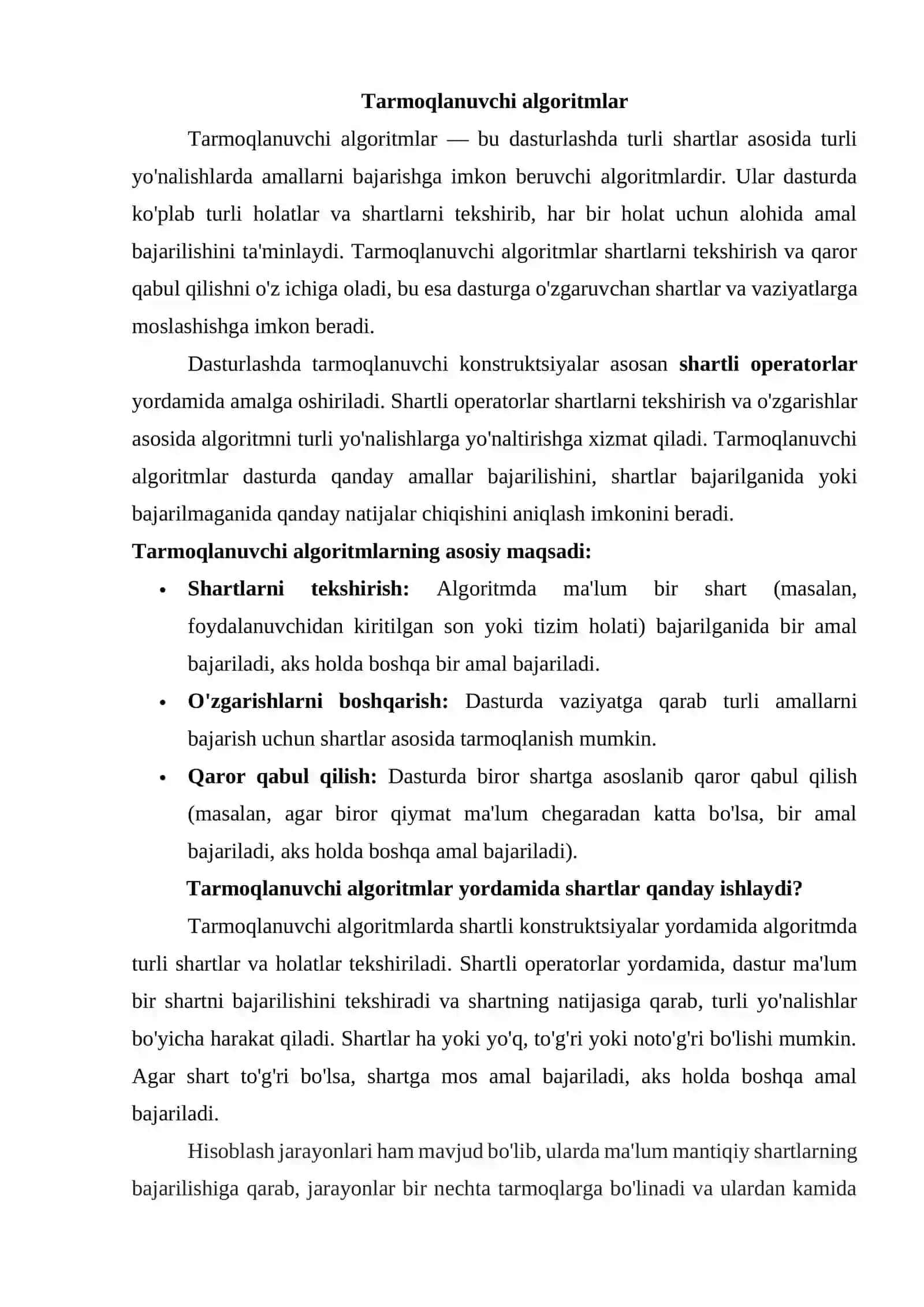 Tarmoqlanuvchi algoritmlar (If…else If…else, if-elif…else larning bir biridan farqi) 3