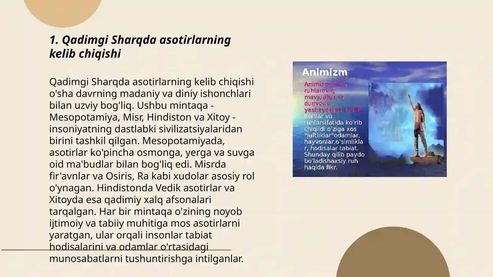 Qadimgi sharqda asotiriy tasavvurlar va falsafiy bilimlarning paydo bòlishi 3
