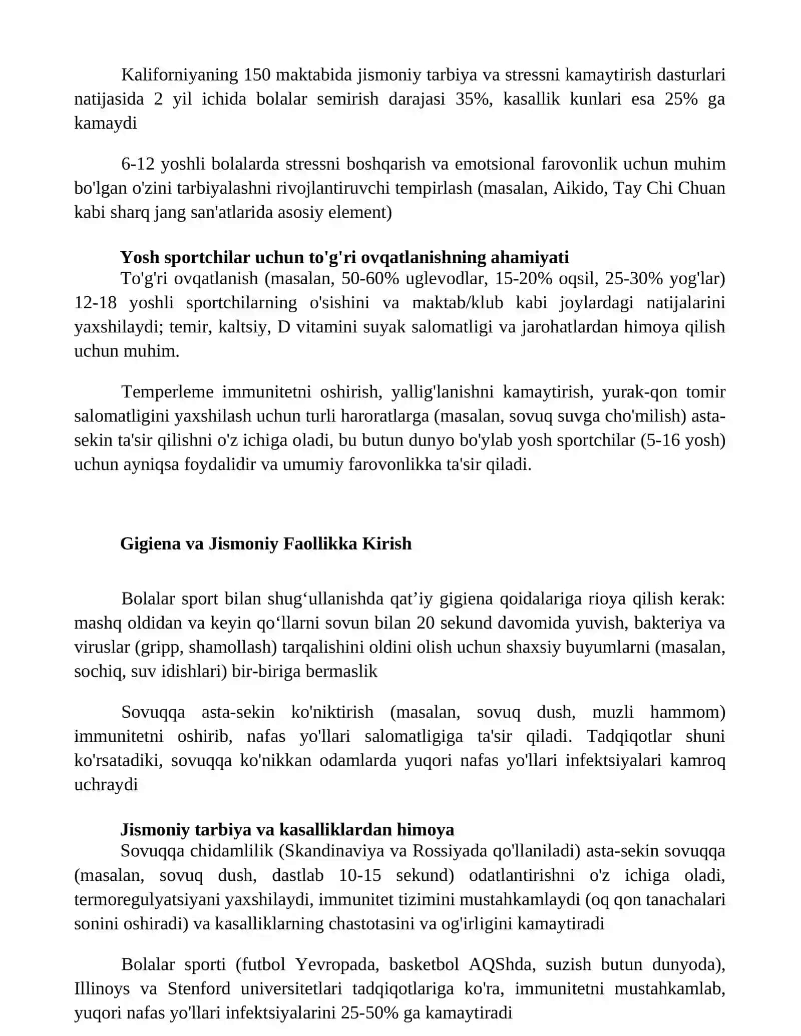 Jismoniy tarbiya va bolalar sportining gigienik mohiyati 3