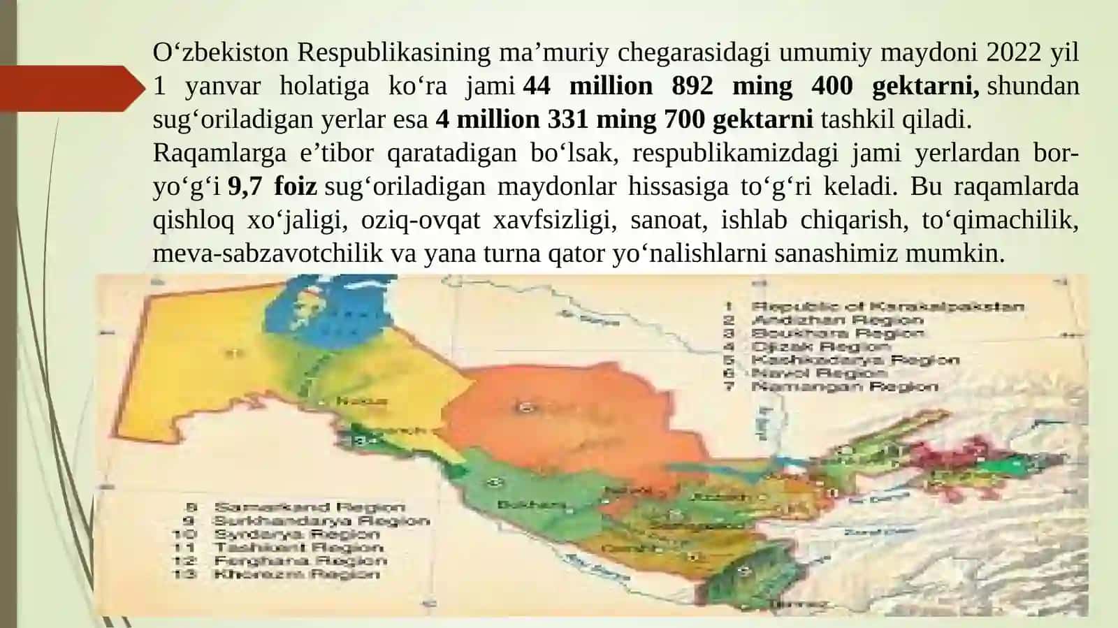 YER MAYDONINI (SUG‘ORILADIGAN YERLARDA) TANLASH VA TUPROQQA ISHLOV BERISH TEXNOLOGIYASI 3