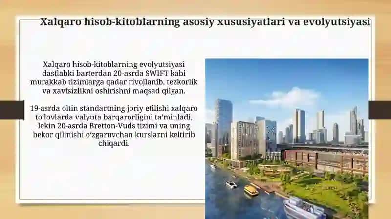 Xalqaro hisob-kitoblariga nisbatan xarakteristika 3