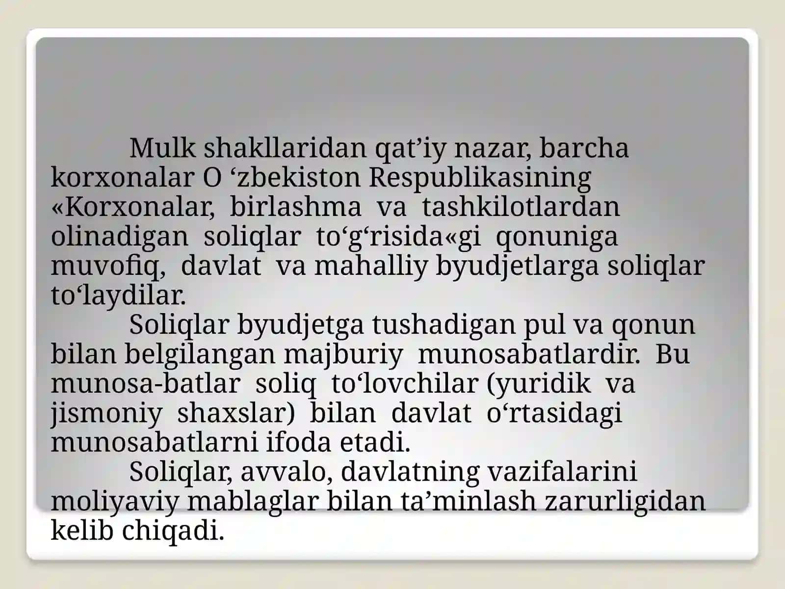 Kichik biznes va tadbirkorlik subyektlarining soliq va audit bilan aloqalari 3