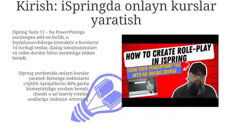 iSpring dasturida masofaviy kurslar yaratish 3