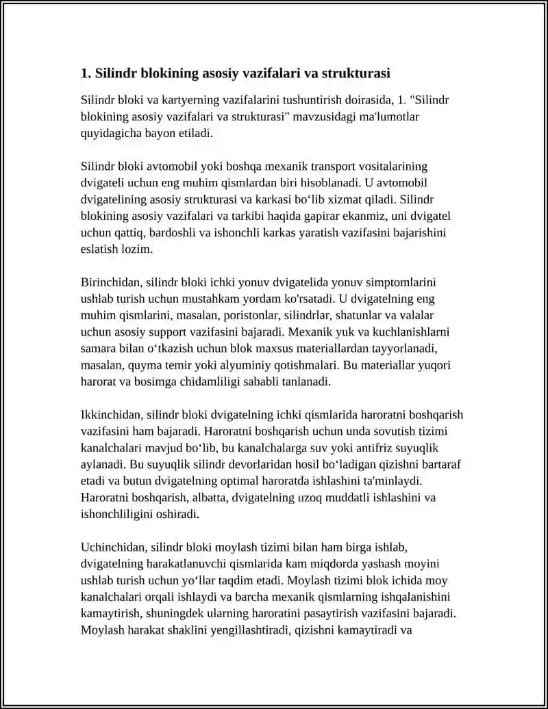 SILINDIR BLOKI VA KARTERNING VAZIFASINI TUSHUNTIRISH 3
