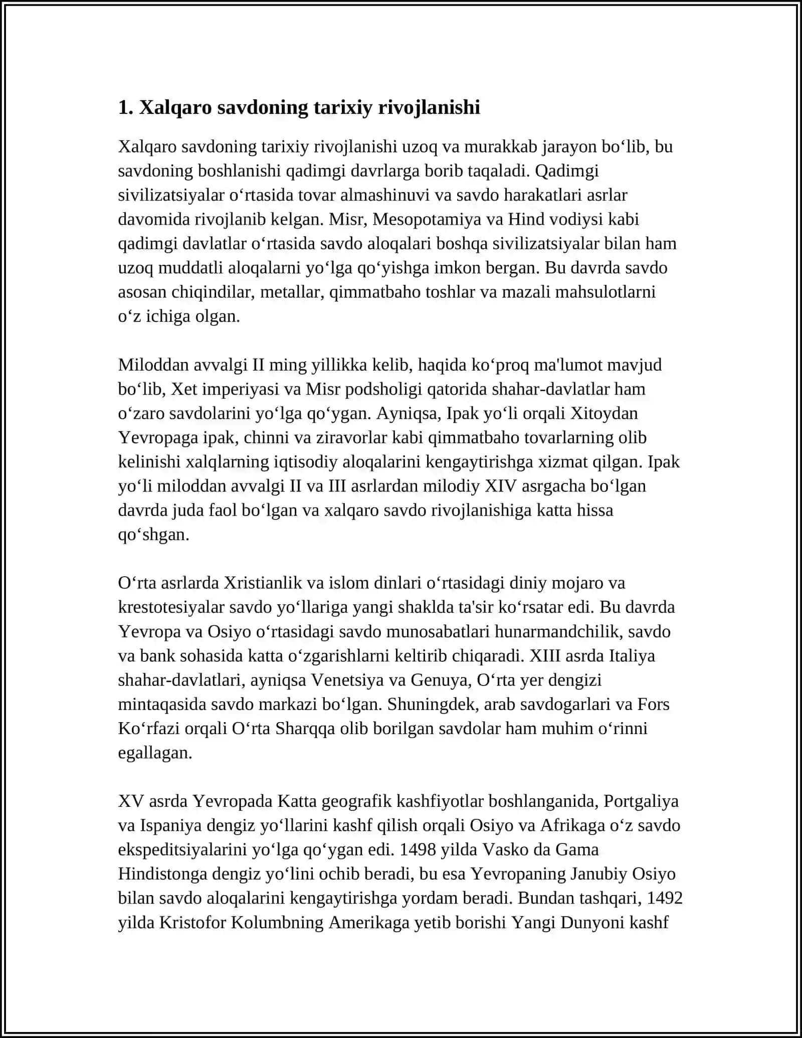 XALQARO SAVDO VA XALQARO MUNOSABATLAR 3