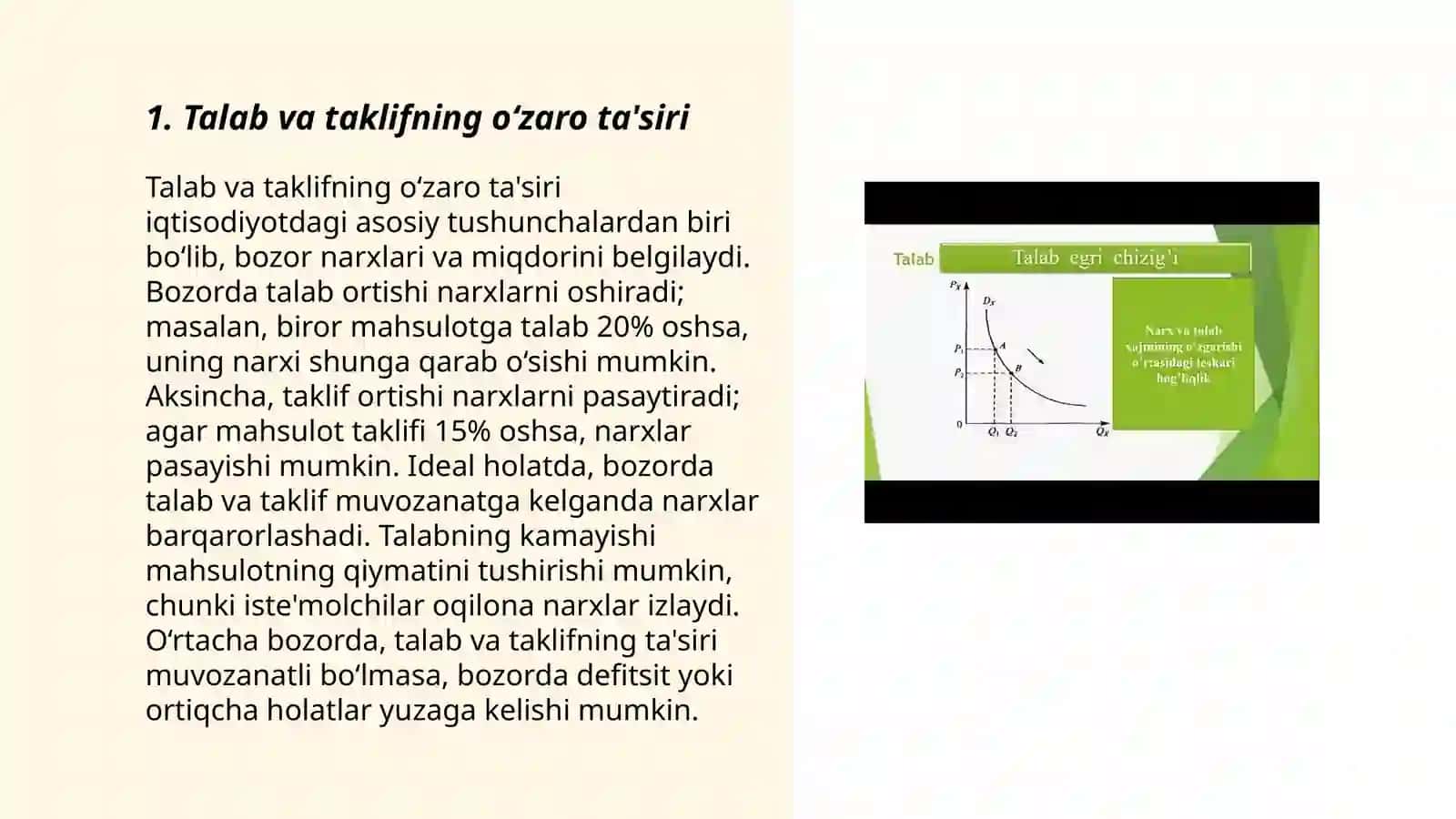 Talab va taklif qonuniga ko‘ra narx belgilash usullari 3