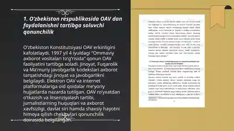 Oʻzbekiston respublikasida ommaviy axborot vositalaridan foydalanish 3