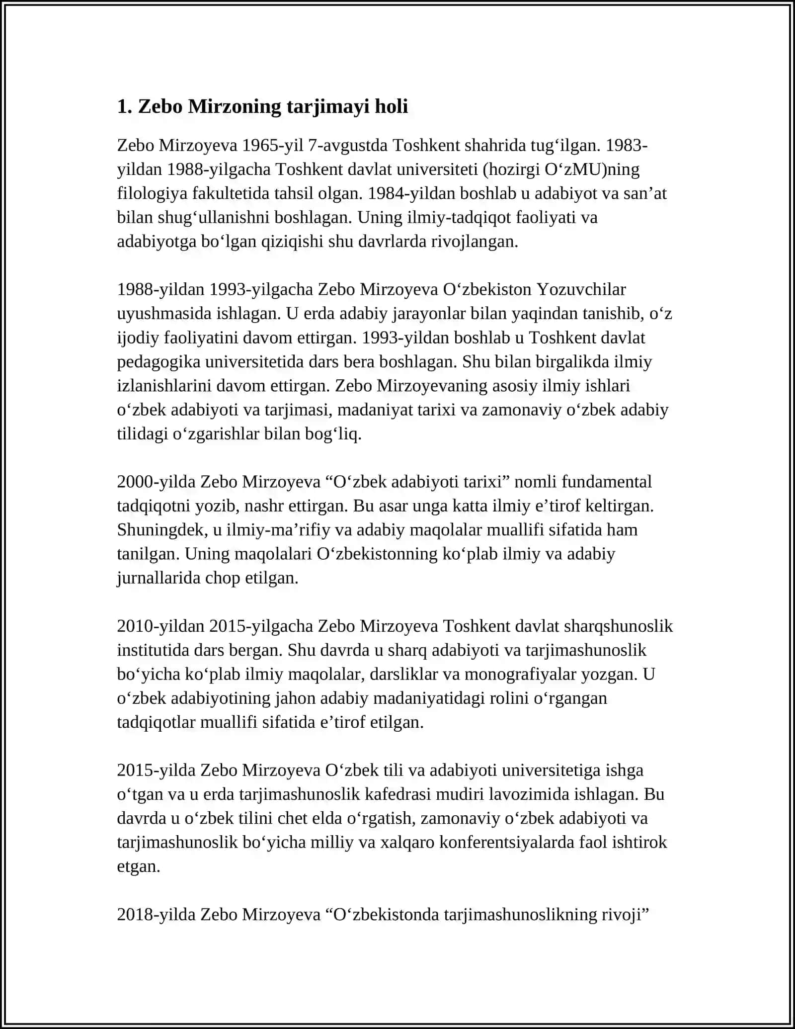 ZEBO MIRZO HAYOTI VA IJODI 3