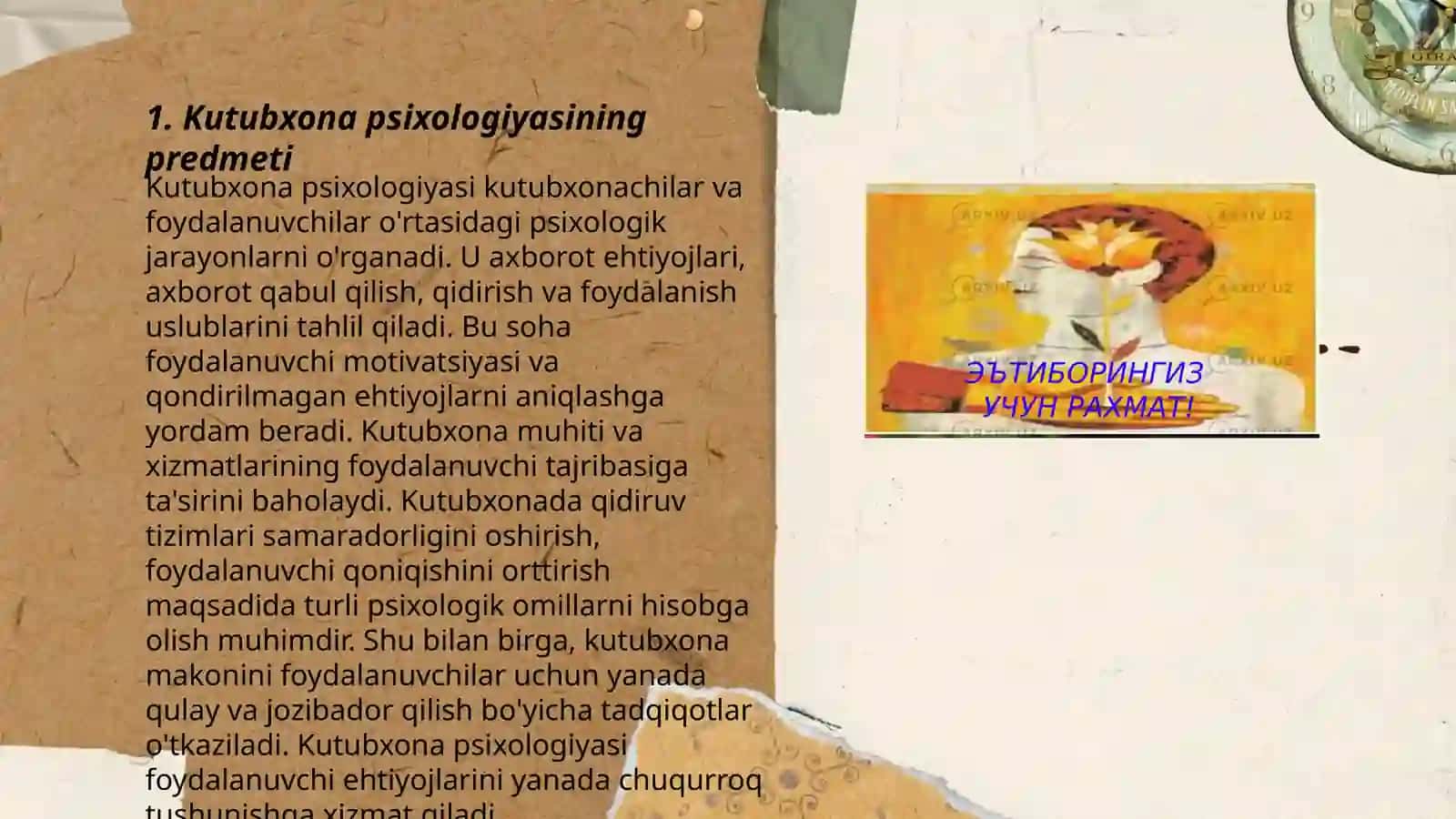 Kutubxona psixologiyasi predmeti 3